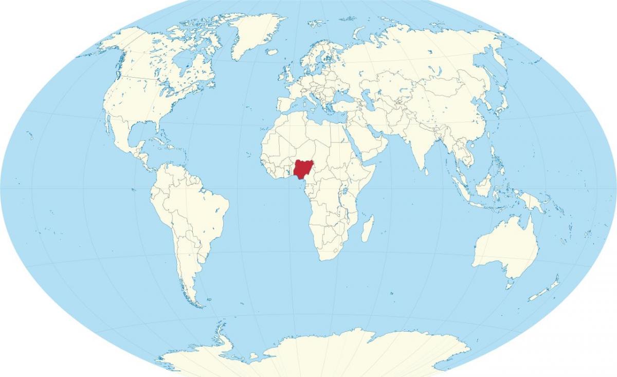 karta svijeta, pokazuje Nigeriji
