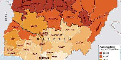 Karta Nigeriji religije