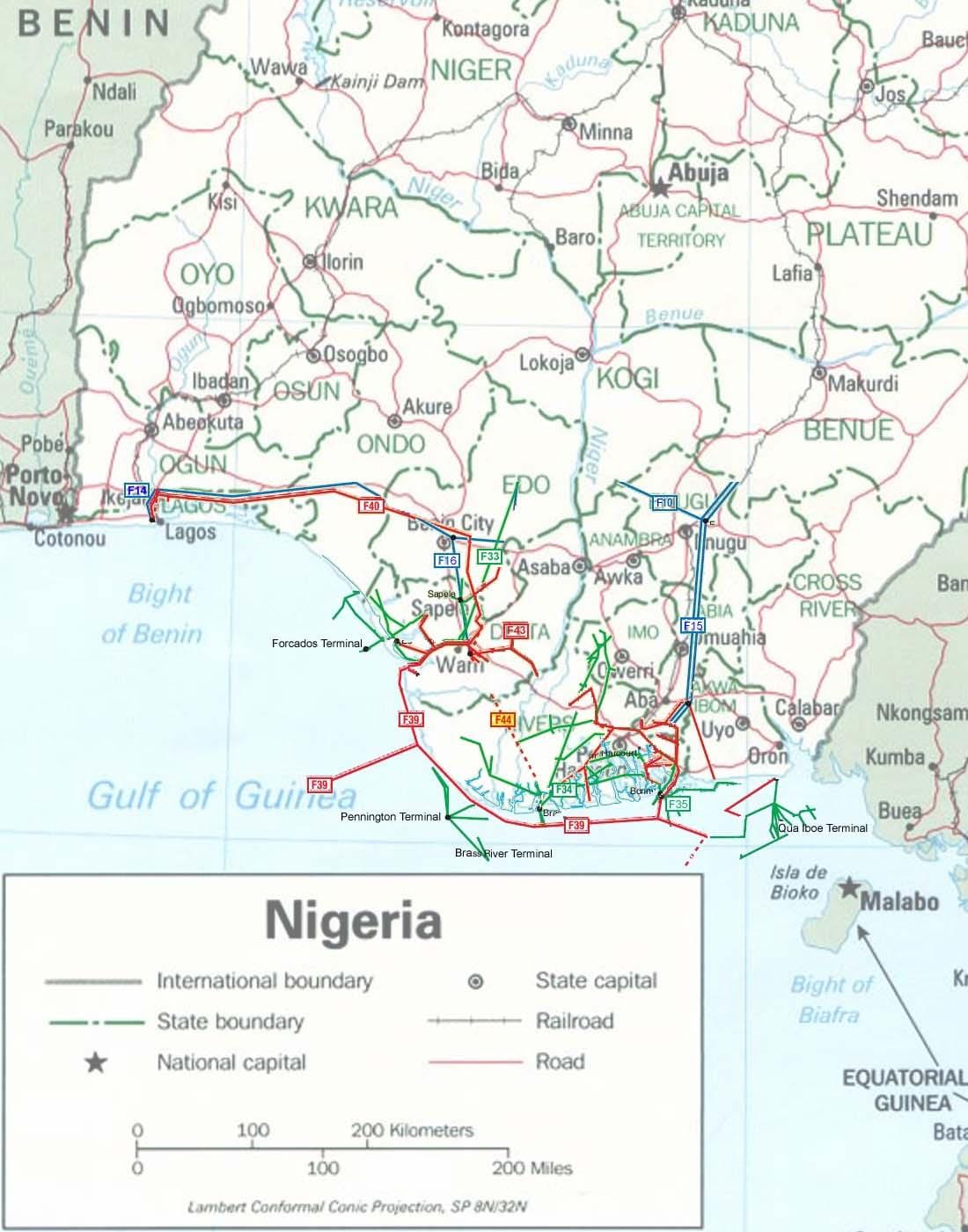 Karta plinovoda Nigerija