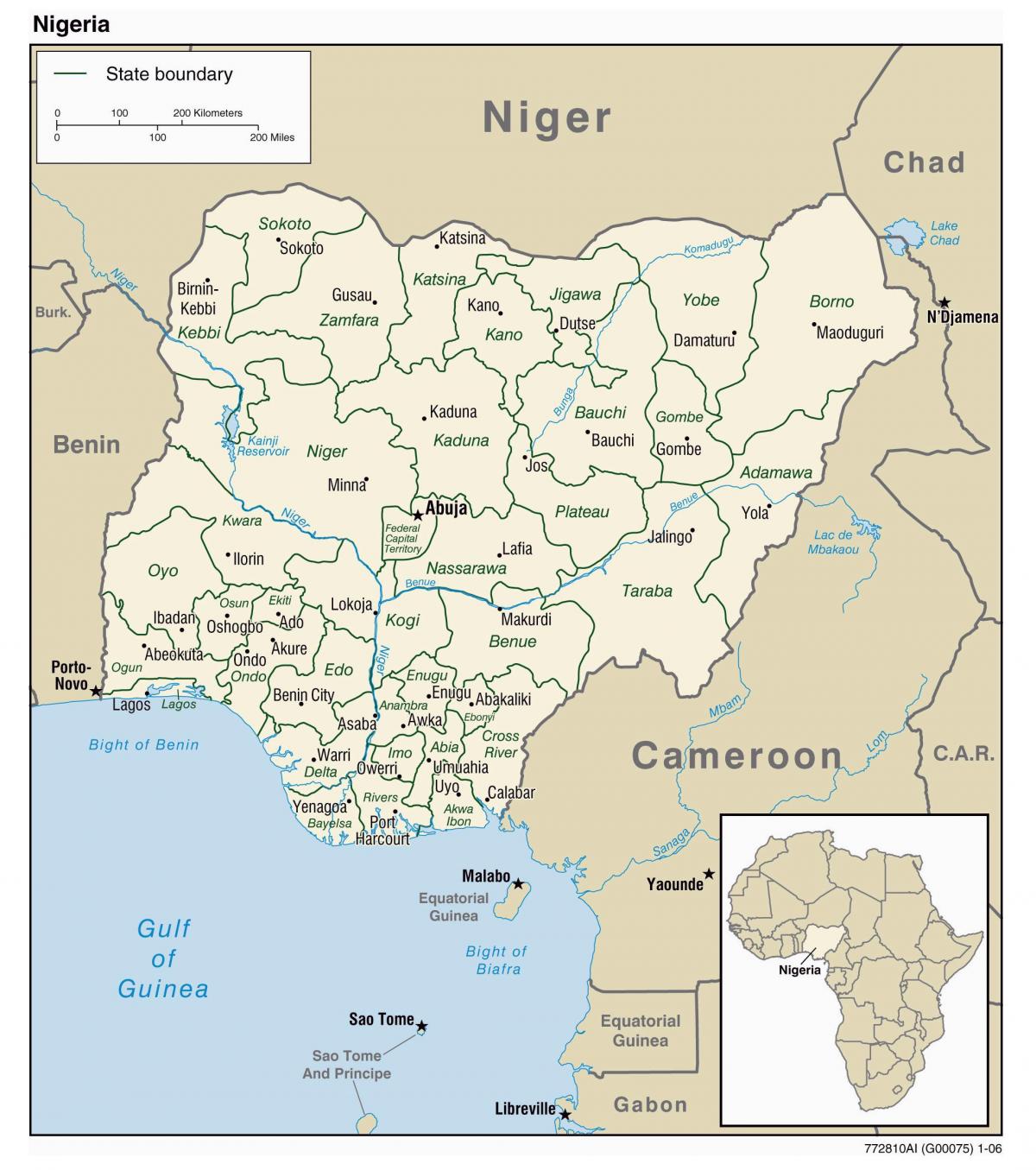 kartica s gradovima u Nigeriji