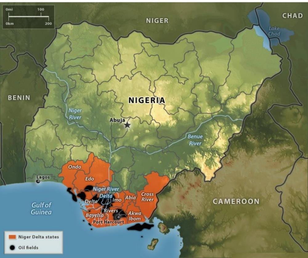 Karta nafte Nigeriji
