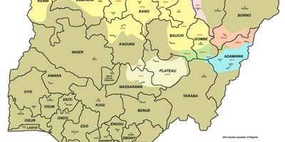 Karta Nigeriji od 36 država