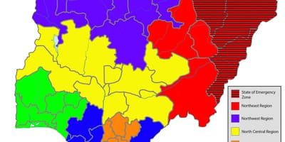 Karta Nigeriji s naznakom svih država
