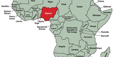 Karta lokacije Nigerije u Africi