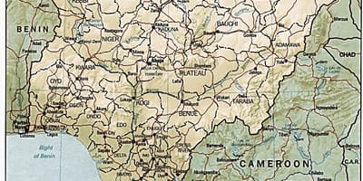 Geografska karta Nigeriji