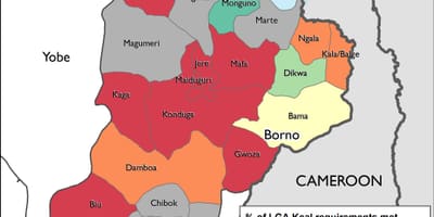 Kartu sjevero-istočnoj Nigeriji