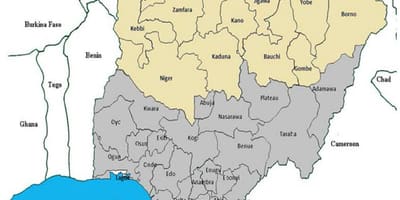 Karta sjeverne Države Nigerije