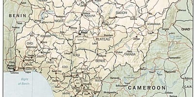 Karta geografske dužine Nigeriji